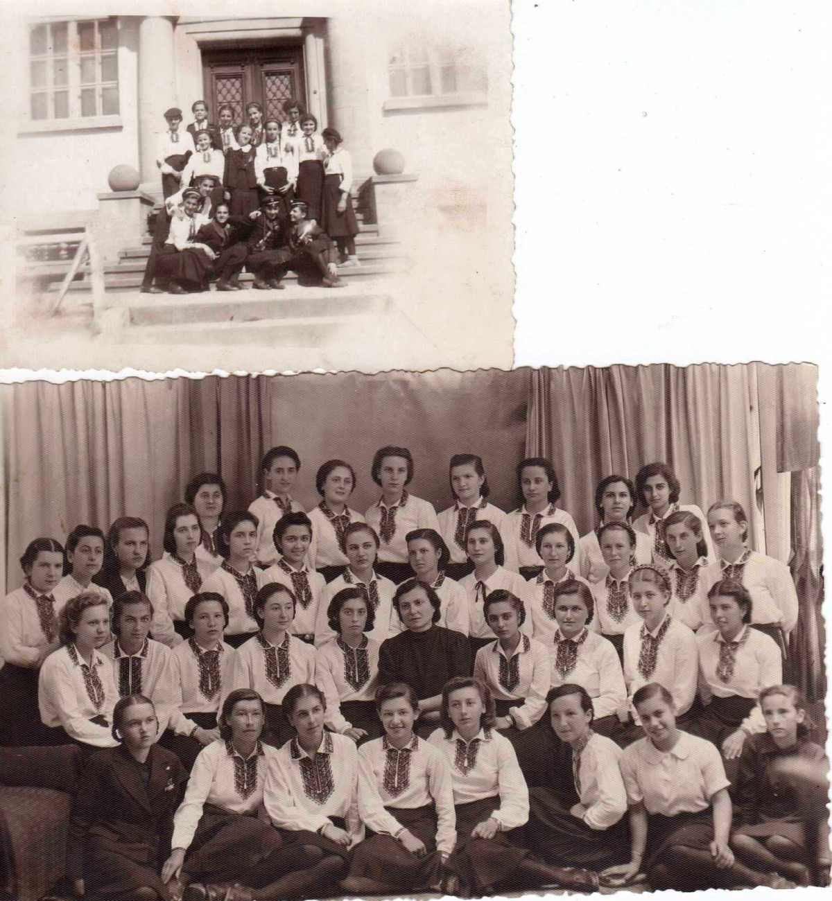 Снимки на ученички в униформи ,  1940/41 учебна година. 